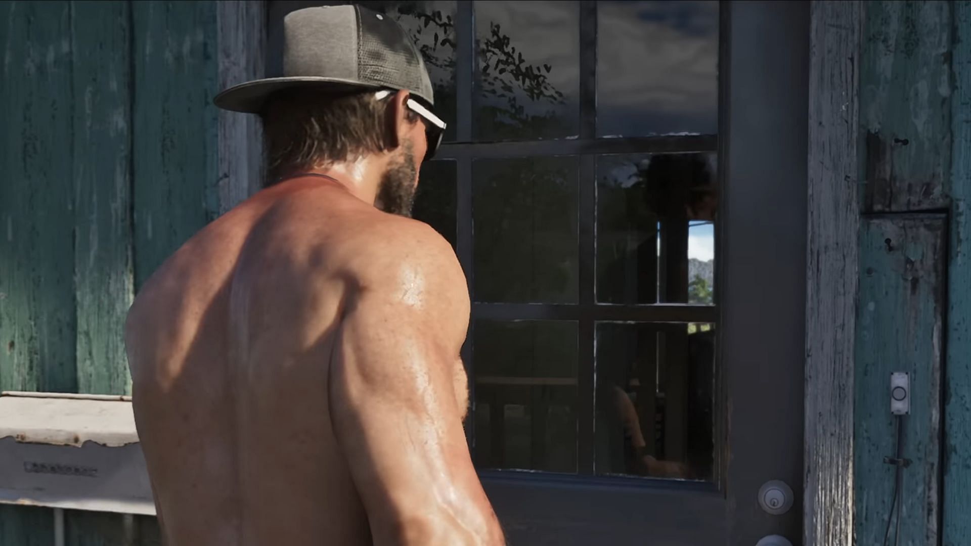 Jason heading inside his house in Leonida Keys (Image via Rockstar Games)